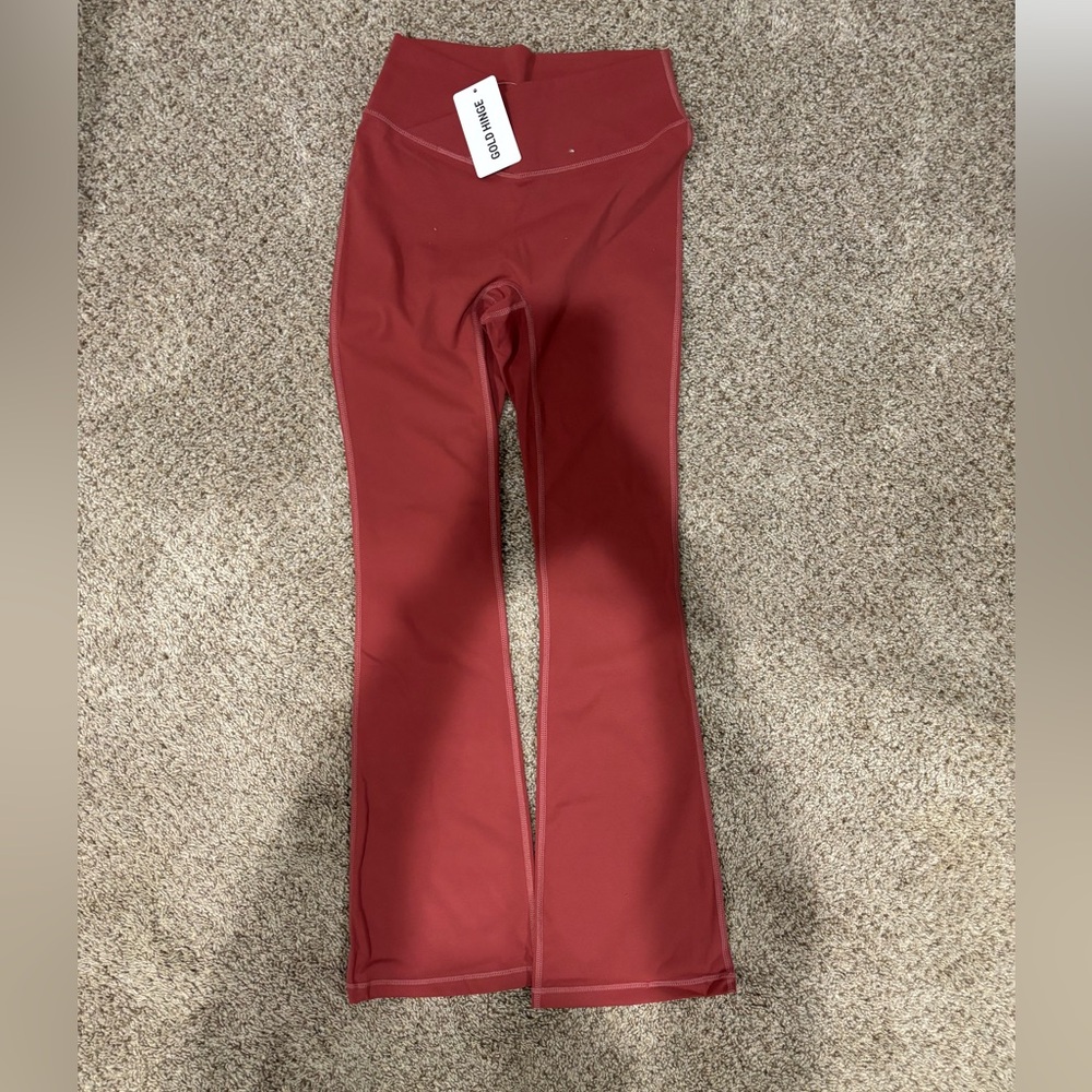 Goldhinge Red Flare Yoga Pants New